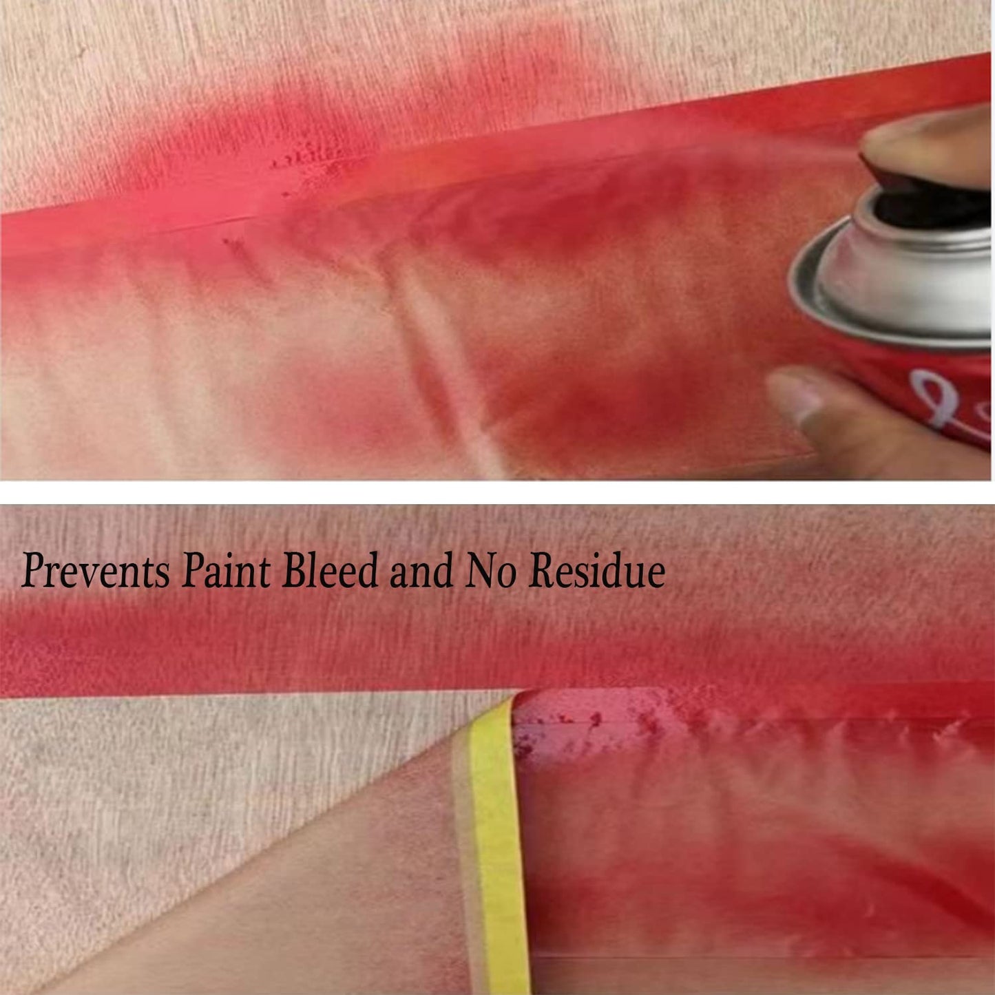 Pre-Taped Masking Paper for Painting - 6 inch x 50 feet Tape and Drape Painters Paper, Paint Adhesive Protective Paper Roll for Covering Skirting, Cars and Auto Body (6 Rolls) (6, 6inch X 50feet)