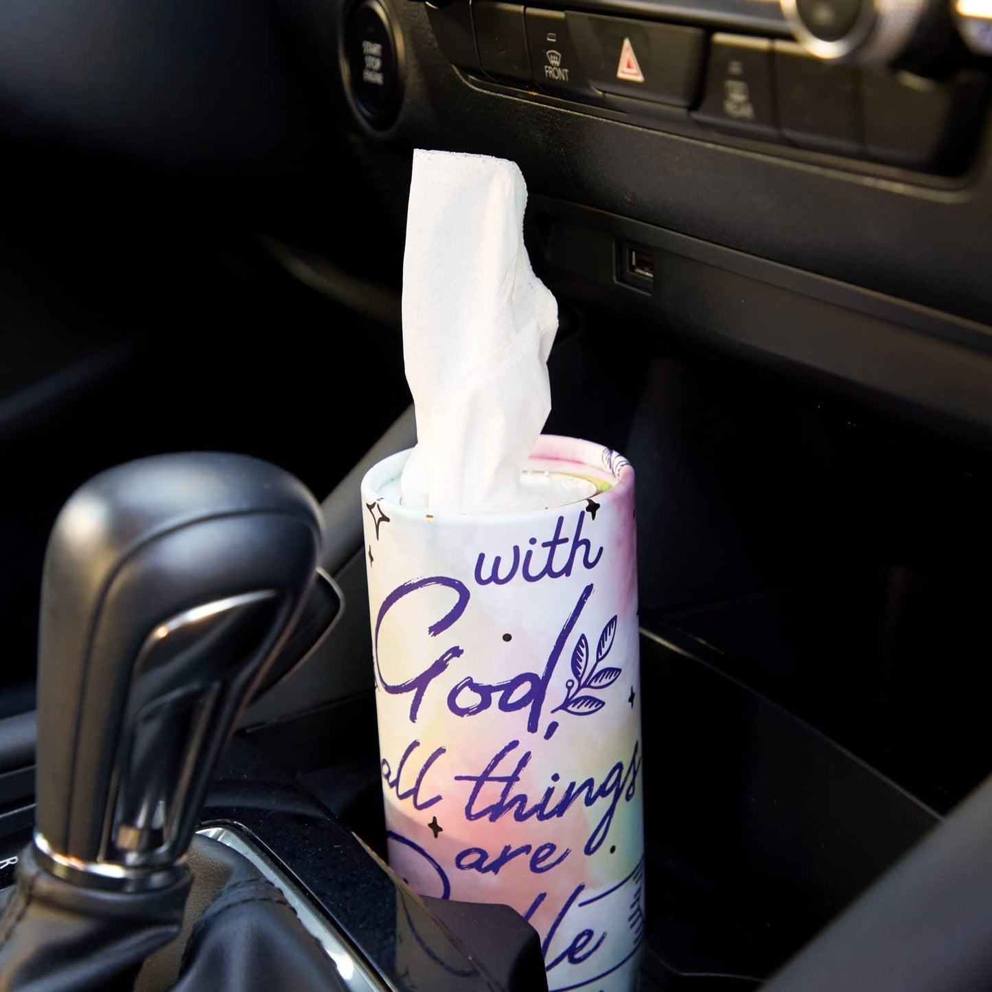 8-Pack Car Tissues Cylinder Boxes - Round Travel Wipes for Car Cup Holder (50 Tissues Per Container)
