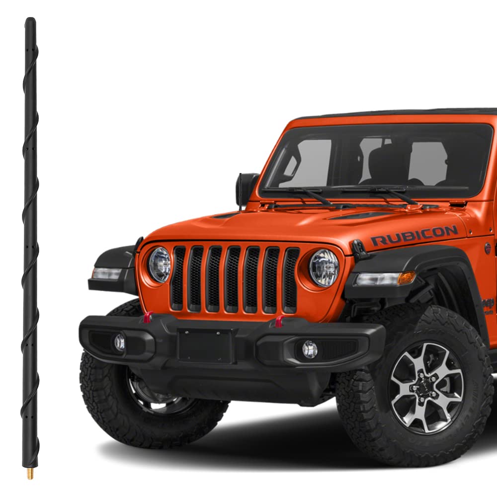 KSaAuto 16 Inch Antenna Compatible with 2007-2024 Jeep Wrangler JK JL JKU JLU Gladiator JT, for Jeep Exterior Accessories Antenna Replacement