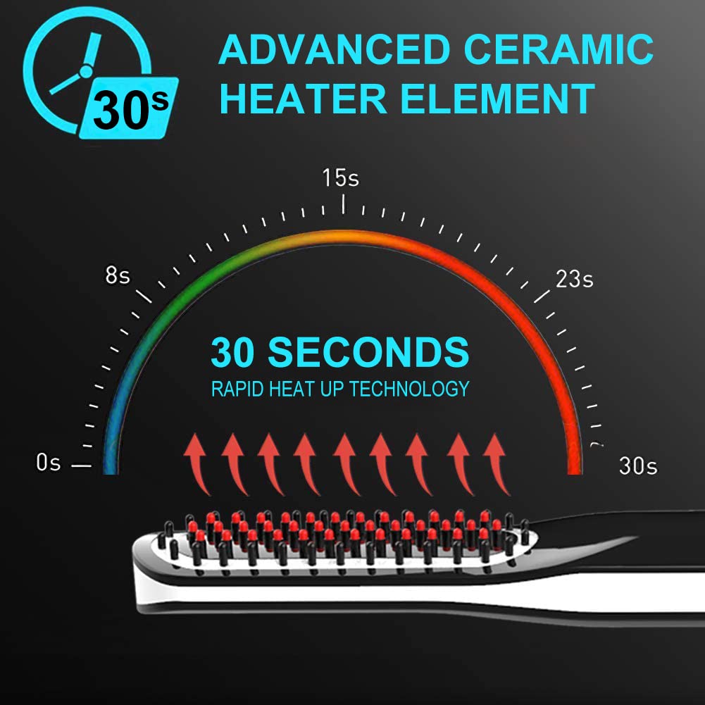 Beard Straightener Beard Straightening Comb with Cordless/Mini Sized/Auto Shut Off for Traveling Home Dating