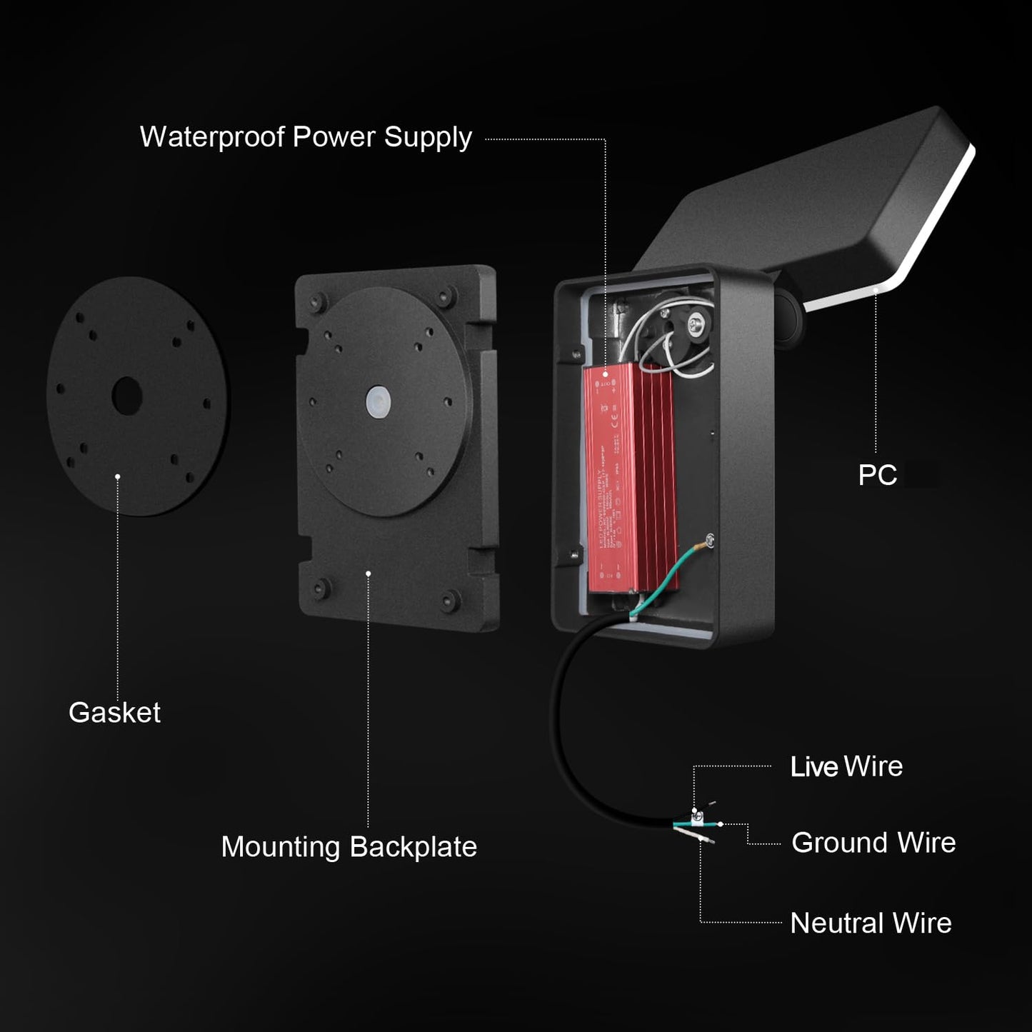 40W LED Wall Lights Outdoor Rotatable 360 Degree LED Wall Pack 4000LM 5000K Security Flood Light Switch Control Waterproof IP65 for Garage Yard Barn Porch