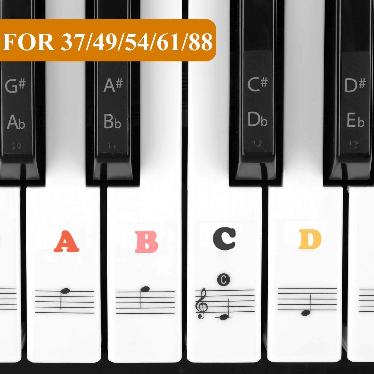Piano Adventures Level 1 2nd Edition Bundle Set By Nancy Faber - Lesson, Theory, Performance, Technique & Artistry Books & Juliet Music Piano Keys 88/61/54/49 Full Set Removable Sticker