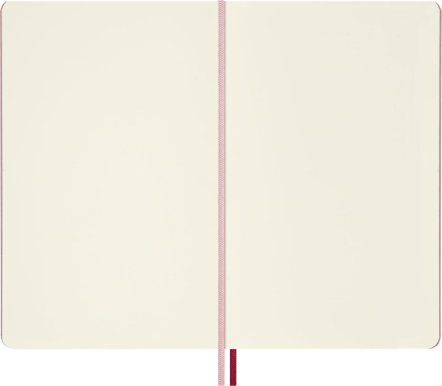 Moleskine Limited Edition Sakura 2026 Blossom Notebook, Hard Cover, Large (5" x 8.25") Plain/Blank, Pink with Gold Accents, 176 pages