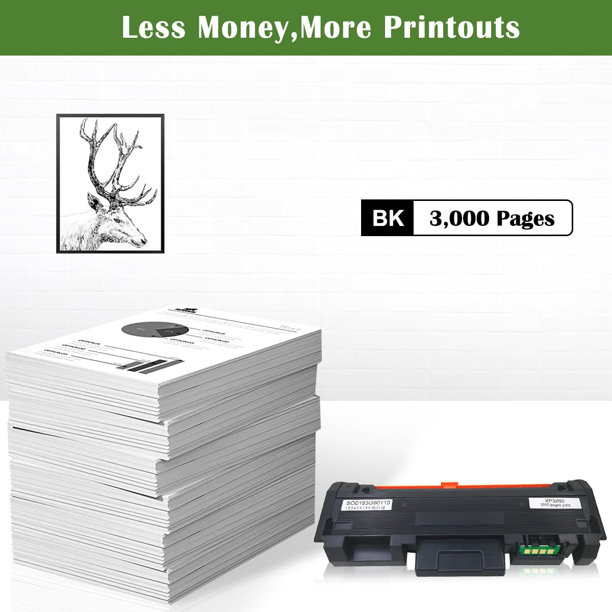 Compatible Toner Cartridge 3260 3215 106R02777 High Yield 3000 Pages Replacement for Xerox Phaser 3052 3260 3260di 3260dni, Xerox WorkCentre 3215 3215ni 3225 3225dni Printers GREENPRINT (1*Black)