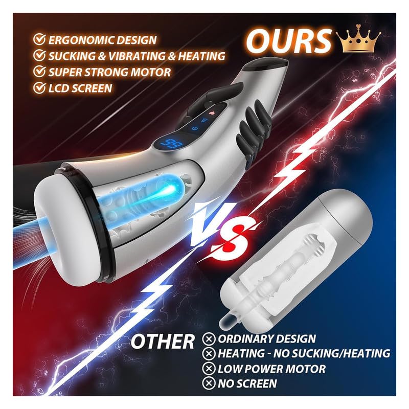 Male masturbators,Toy with Automatic Heating Powerful Thrusting Rotating Modes for Stimulation,Electric Pocket Men's Hoodies TT13