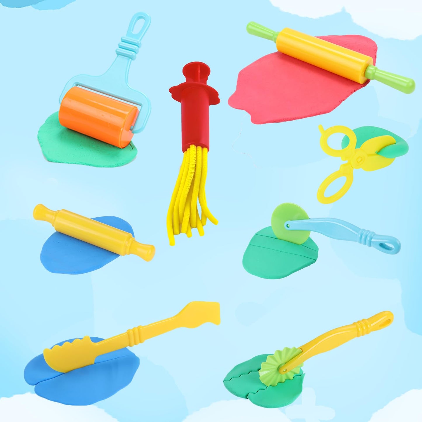 Oun Nana 144 PCS Dough Tools Set for Kids Ages 3-8 – Includes Letter & Number Cutters, Animal Cutters, Dinosaur Molds, Extruder, Scissors, Rollers, Dough Mat, Storage Bag