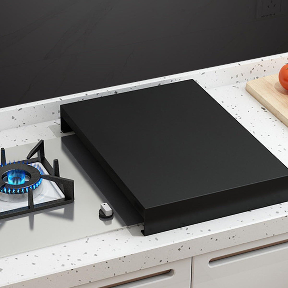 Stove Top Cover, Stainless Steel Gas Stove Cover, Noodle Board for Cooktop Electric Stove Range Burner Cover Expand Kitchen Workspace Black