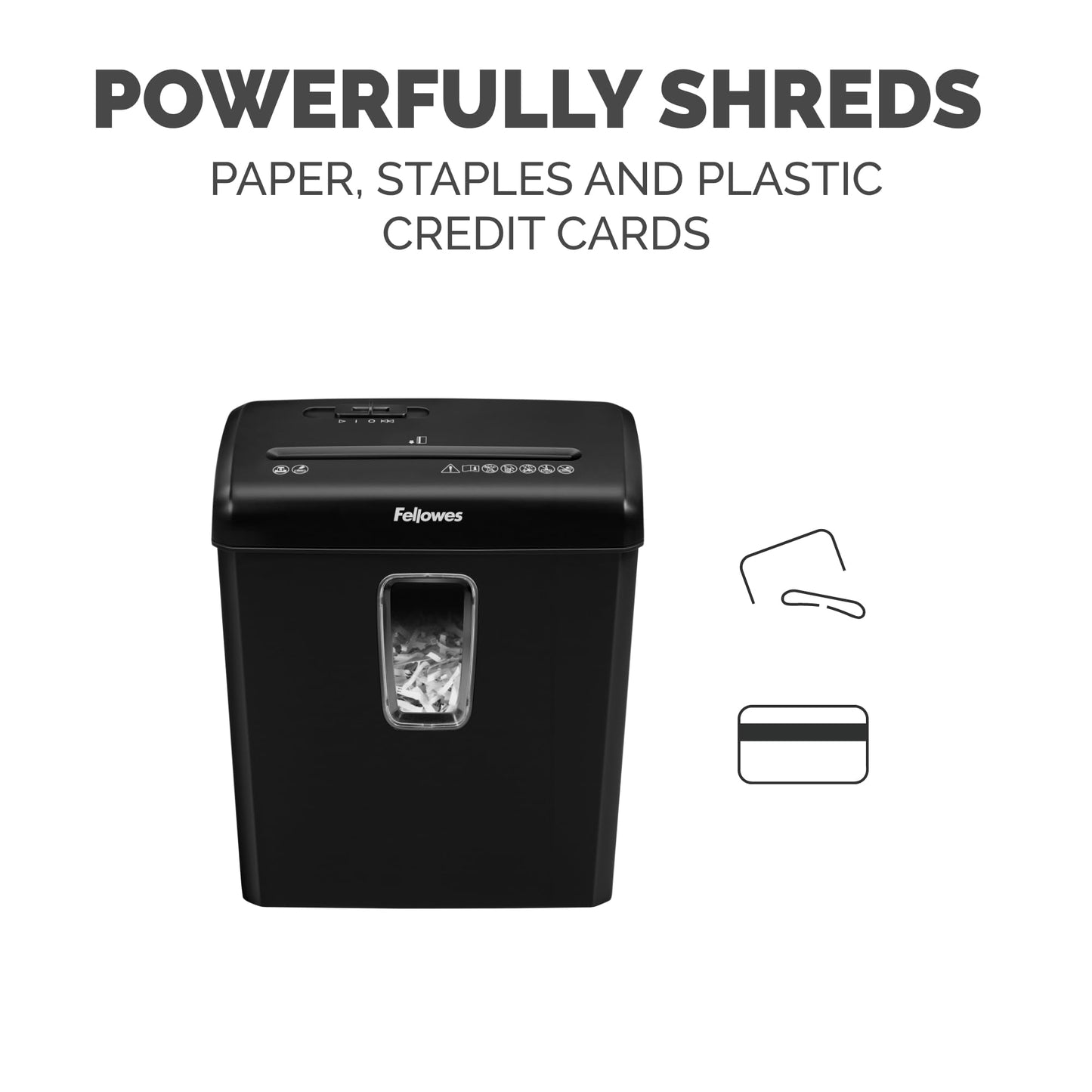 Fellowes Powershred P-30C 6-Sheet Cross-Cut(4-Gallon bin) Deskside Paper Shredder, Black