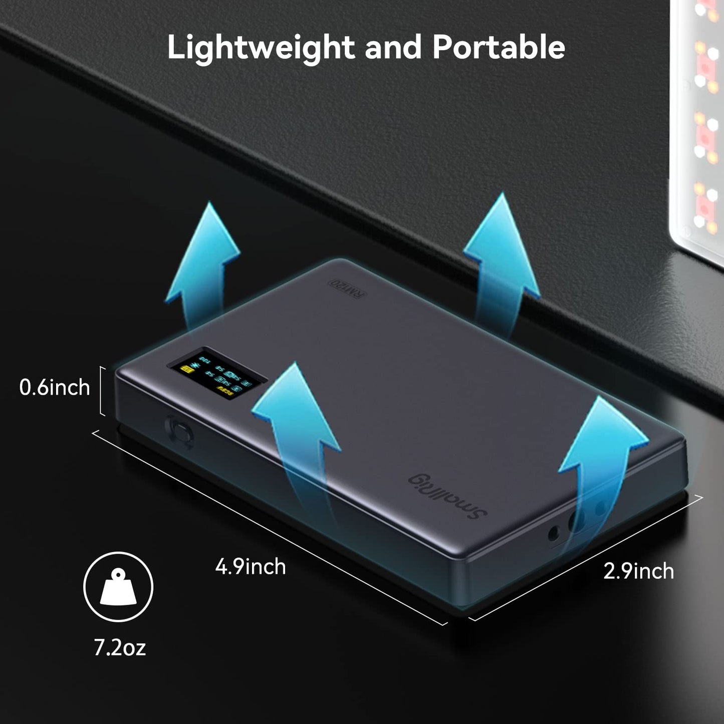 SmallRig RM120 RGB Video Light Portable On Camera Light,5000mAh Long Battery Life,Professional Video Conference Lighting 2500K-8500K 98+ CRI Full Color LED Light Panel for TikTok,Photography 3808