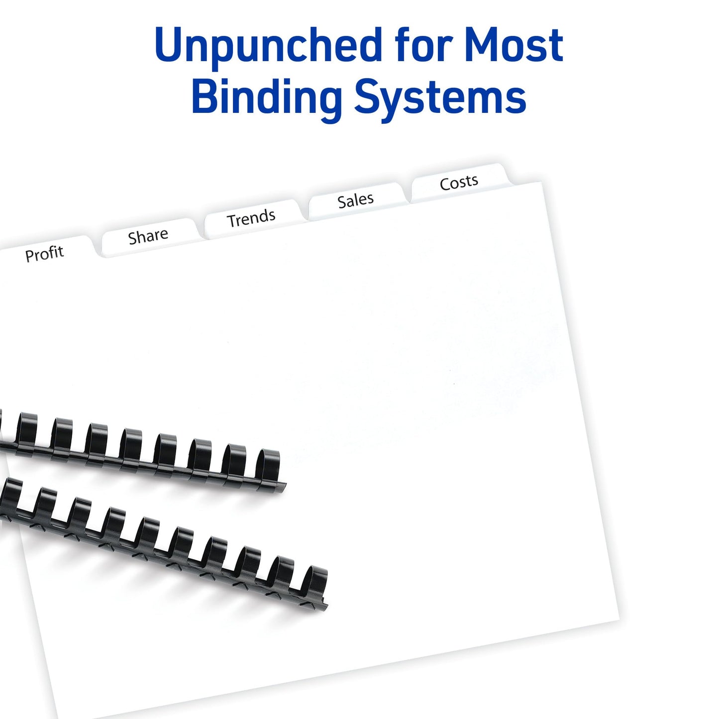 Copier Tab Dividers - Unpunched, 8-1/2" x 11", 5 Tab