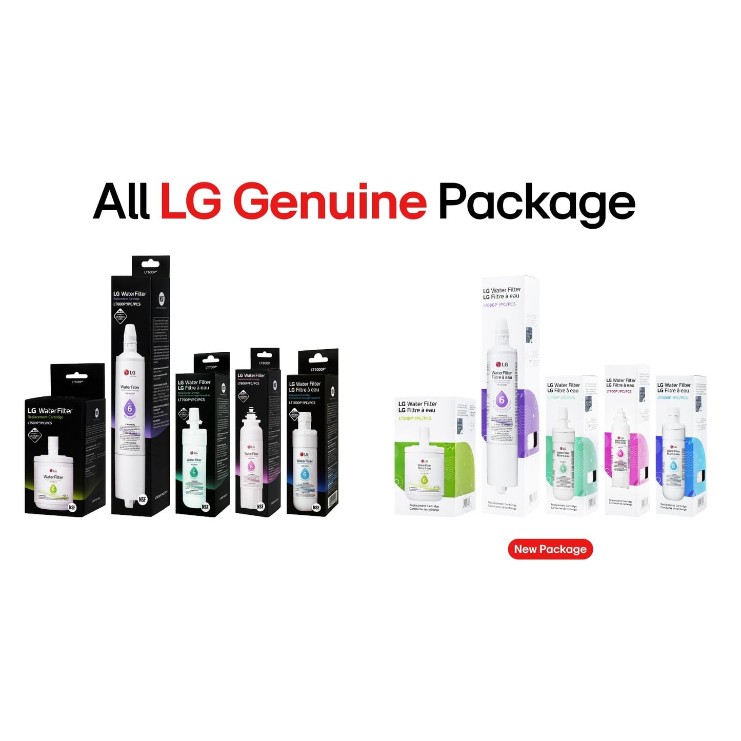 LG LT700P Genuine Replacement Refrigerator Water Filter, 1-Pack (LT700P/PC/PCS) by LG Canada White