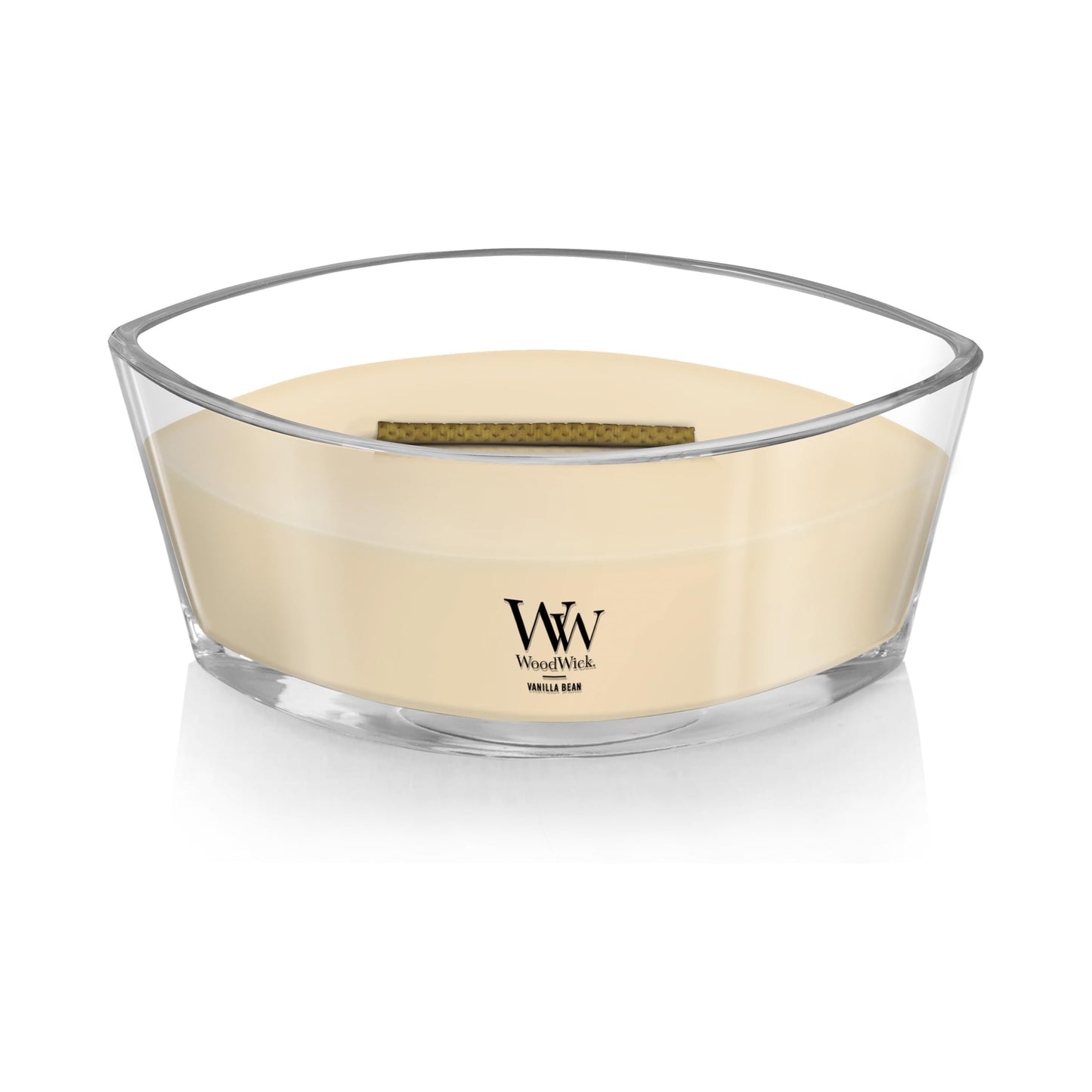 Woodwick Ellipse Scented Candle, Vanilla Bean, 16oz | Up to 50 Hours Burn Time