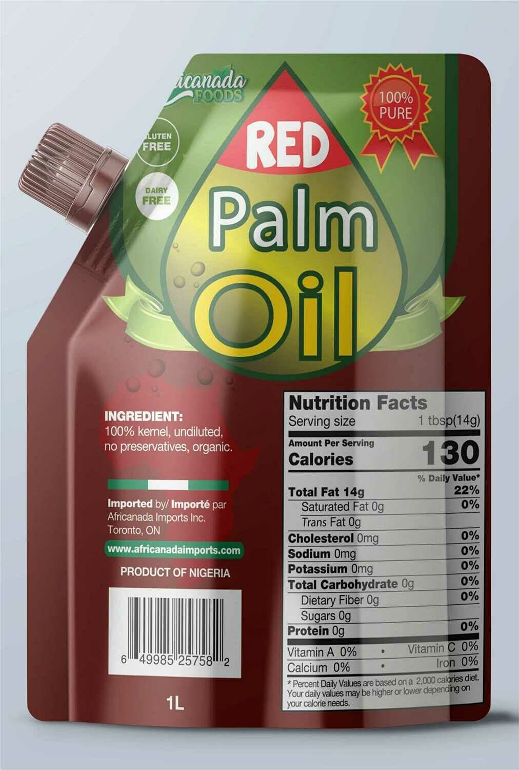 All Natural Red Palm Oil | Imported from Nigeria | Unrefined | 1L