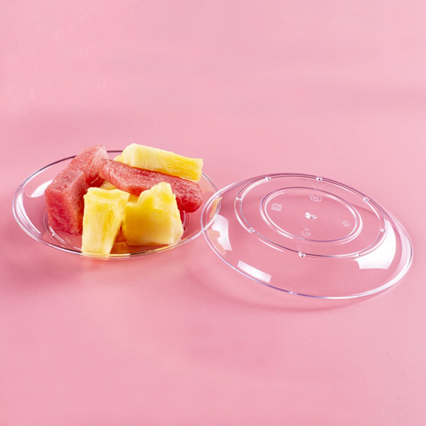 Tergy 200 Pack Disposable Clear Plates 5 Inch Plastic Dessert Plates Wedding Cake Appetizers Plates for Party Dinner BBQ Travel