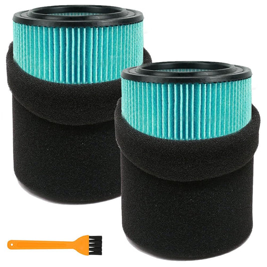 2 Pack Vf6000 Filter for Ridgid Shop Vac 5-20 Gallon and Also Fit for Husky Vacuum 6-9 Gallon with 2 Pack Foam Sleeve