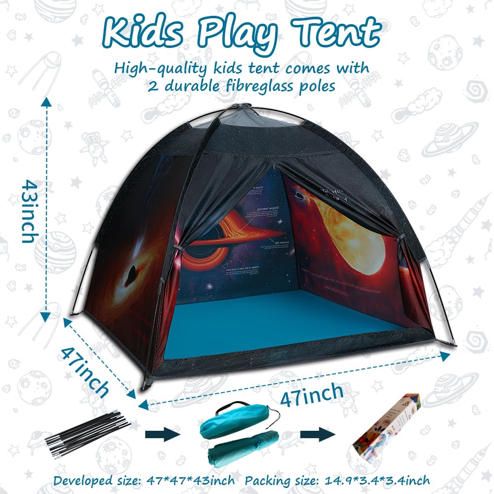 Mnagant Black Hole Play Tents - Space World Dome Tent Playhouse - Imaginative Play Popup Tent for Outdoor and Indoor Fun - Kids Astronaut Space Tent for Boys and Girls - 47" x 47" x 43"