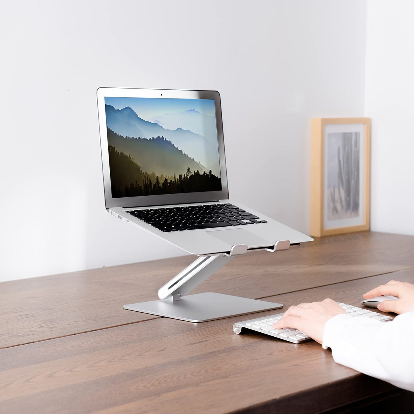 SHOPPINGALL Adjustable and Foldable Laptop Stand, Ergonomic and Portable Aluminum Laptop and Tablets Riser for Desk, Fits All Laptops and Notebooks and Tables up to 17 Inch - SA-LS1