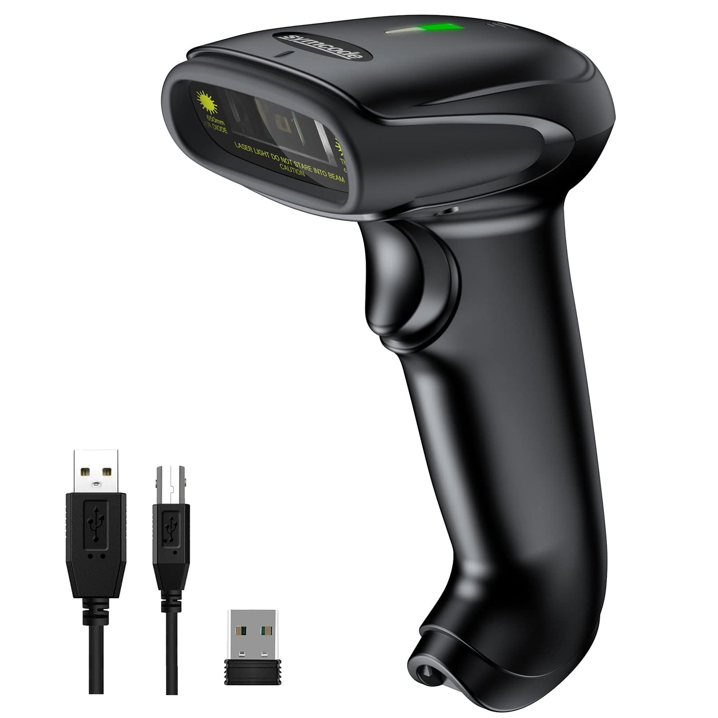 Symcode Bluetooth Barcode Scanner Handheld USB CCD Cordless Barcode Reader Scanner Compatible with 2.4G Wireless & Bluetooth Function & Wired Connection with Windows, Mac,Android, iOS