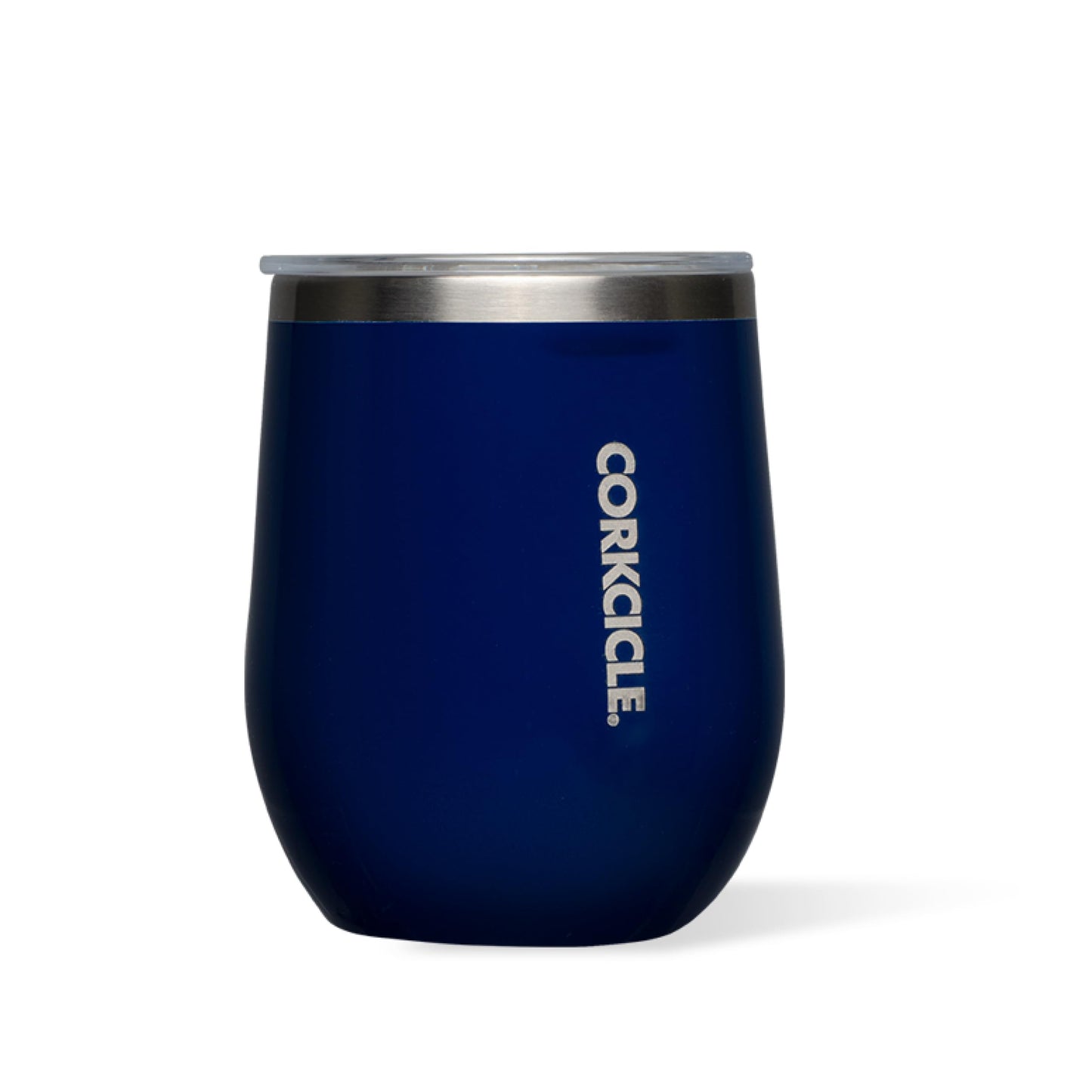 Corkcicle Stemless Wine Tumbler - Keeps Drinks Cold for 6 Hours - Triple-Insulated Stainless Steel - Non-Slip Base - Summer Drinkware Gift - Keeps Drinks Ice Cold - 12 oz - Gloss Midnight Navy