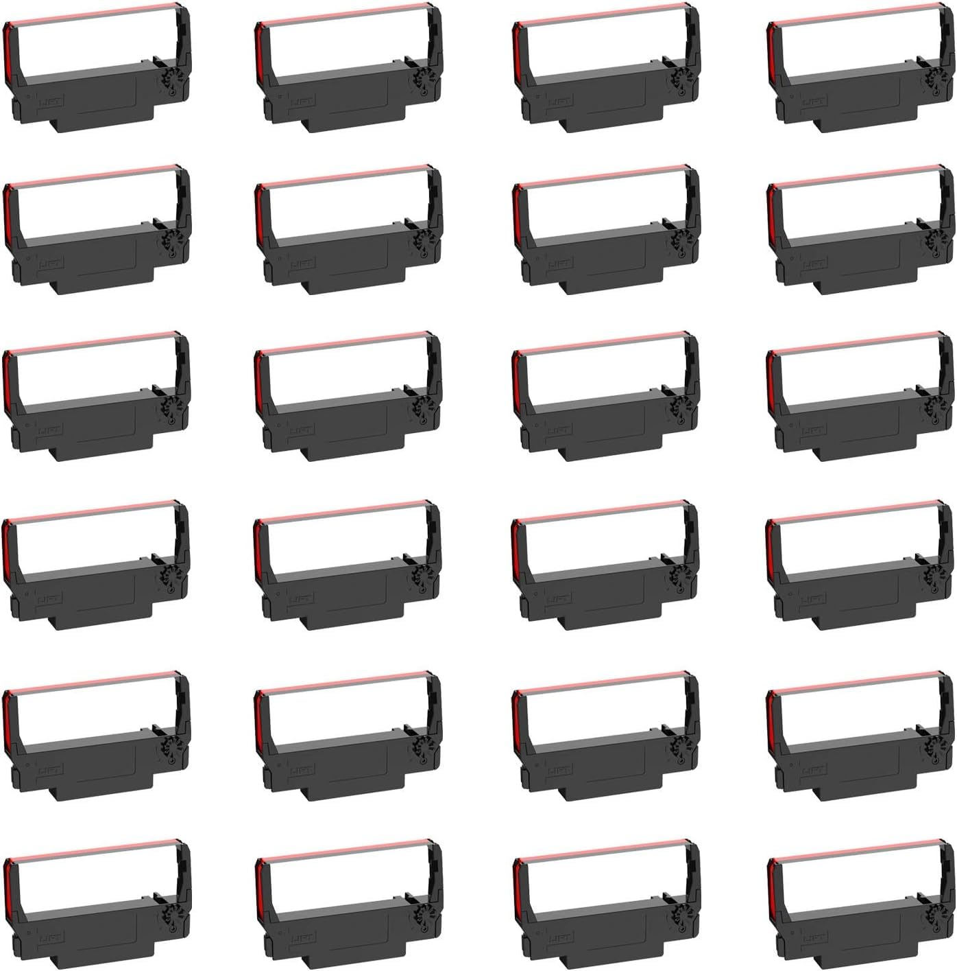 BIGGER Replacement for ERC-30/34/38 B/R Ribbon Used with Epson ERC30 ERC34 ERC38, M188B, TM-U220, TM-U220B, SNBC BTP-M300, Bixolon GRC-220BR, SRP-275, SRP-275III (24 Pack, Black and Red)