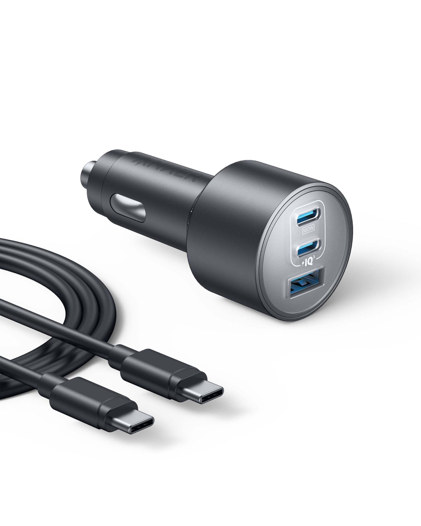 Anker USB-C Car Charger, 167.5W Max 3-Port Ultra-Compact Type-C Fast Car Charger, for MacBook Pro/Air, iPhone 15/14 / 13 Series, Samsung S24 / S23, iPad Pro, AirPods