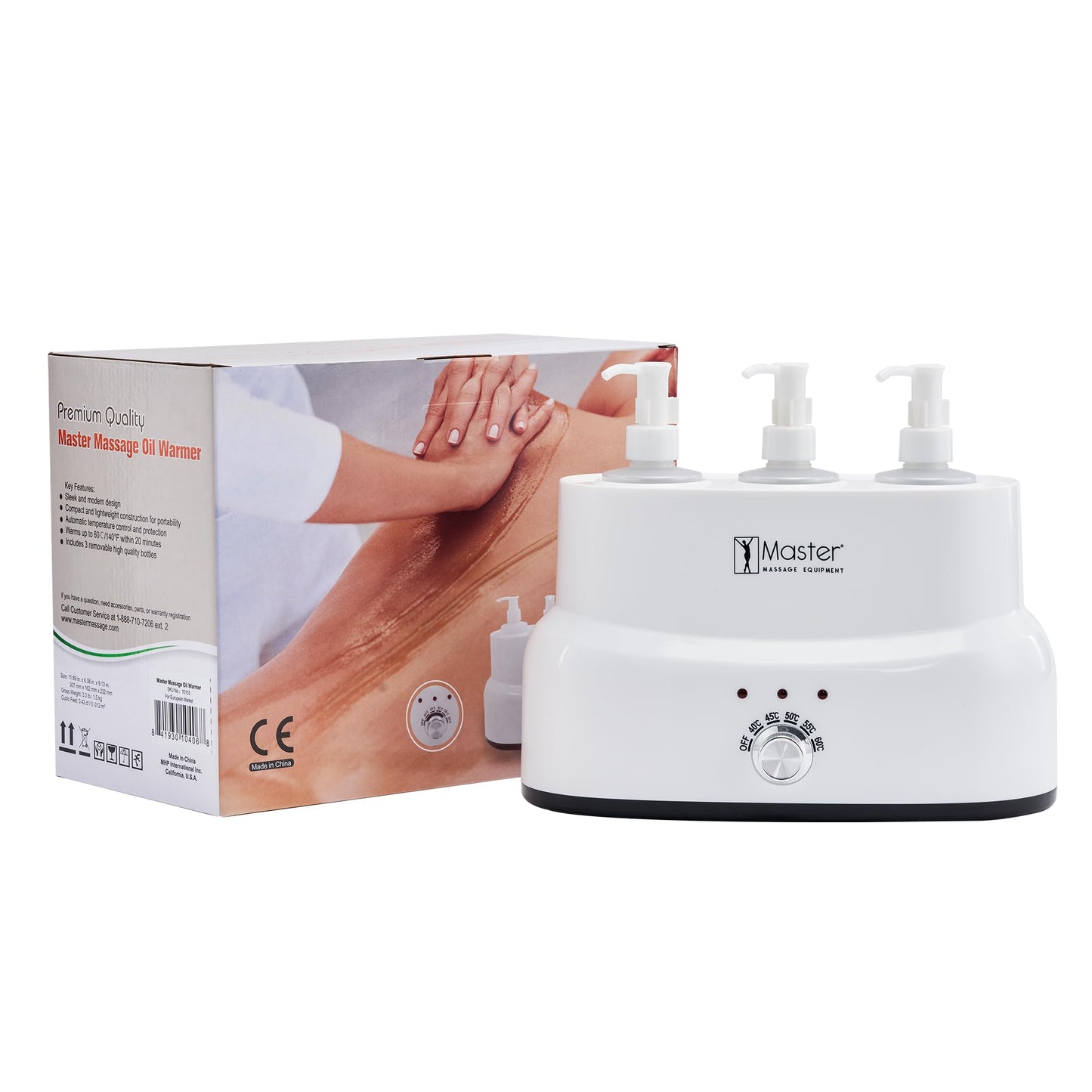 Master Massage Three Bottle Massage Oil Warmer-Professional Massage Lotion Heater with Empty Bottles- Massage Cream Heating Device- Massage Oil Bottle Warming Heater Heating Furnace