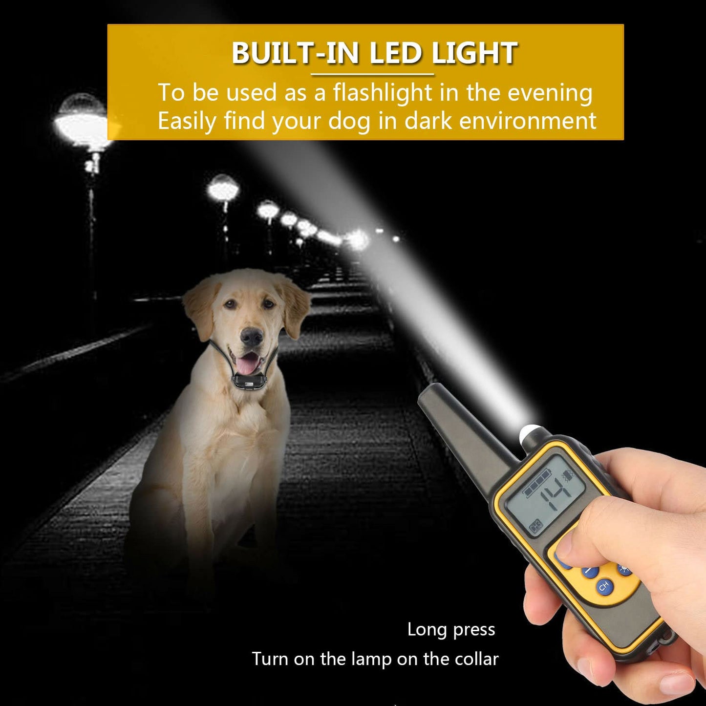 Heaflex Dog Training Electric Collar with Remote, Waterproof Rechargeable, 2600ft Dog Shock Collar with LED Light, Beep, Vibration, Shock for 3 Dogs