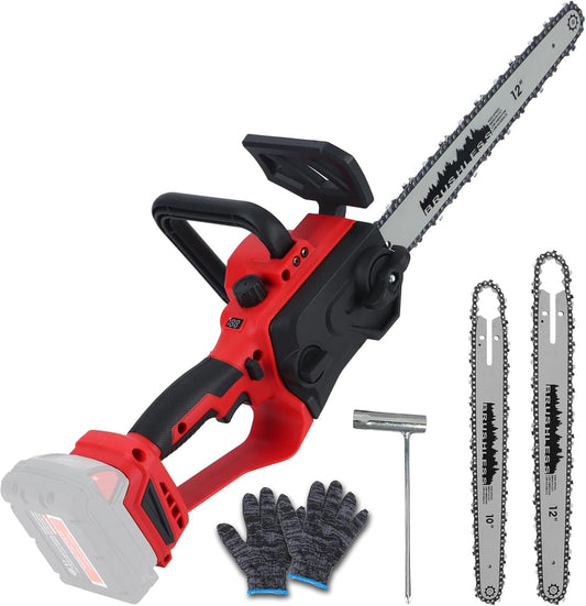 Cordless Chainsaw 12Inch Compatible with Milwaukee M18 Battery, Brushless 12-Inch &10Inch Chainsaw with Auto Oiler, Handheld Chain Saw for Wood Cutting, Garden Pruning(Tool Only, NO Battery)