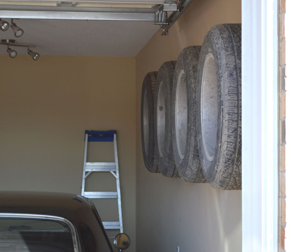 FibreHead FH-4WH Flush Wheel hangers set - Wall mount tire rack alternative Grey 4pack