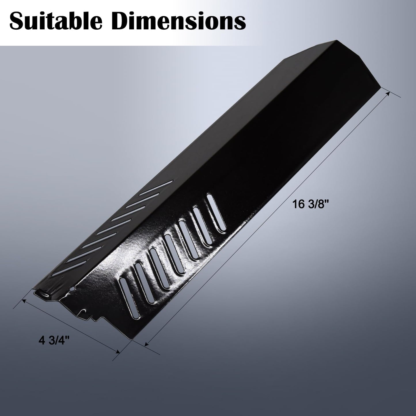 Hiorucet BBQ Heat Plate Shields for Select Centro and Cuisinart Gas Grill, Cuisinart G41807, 85-3094-6, G41805, G41808, G41803, G41806, Centro 2800, 2900S, 3-Pack Porcelain Steel Heat Tent Replacement