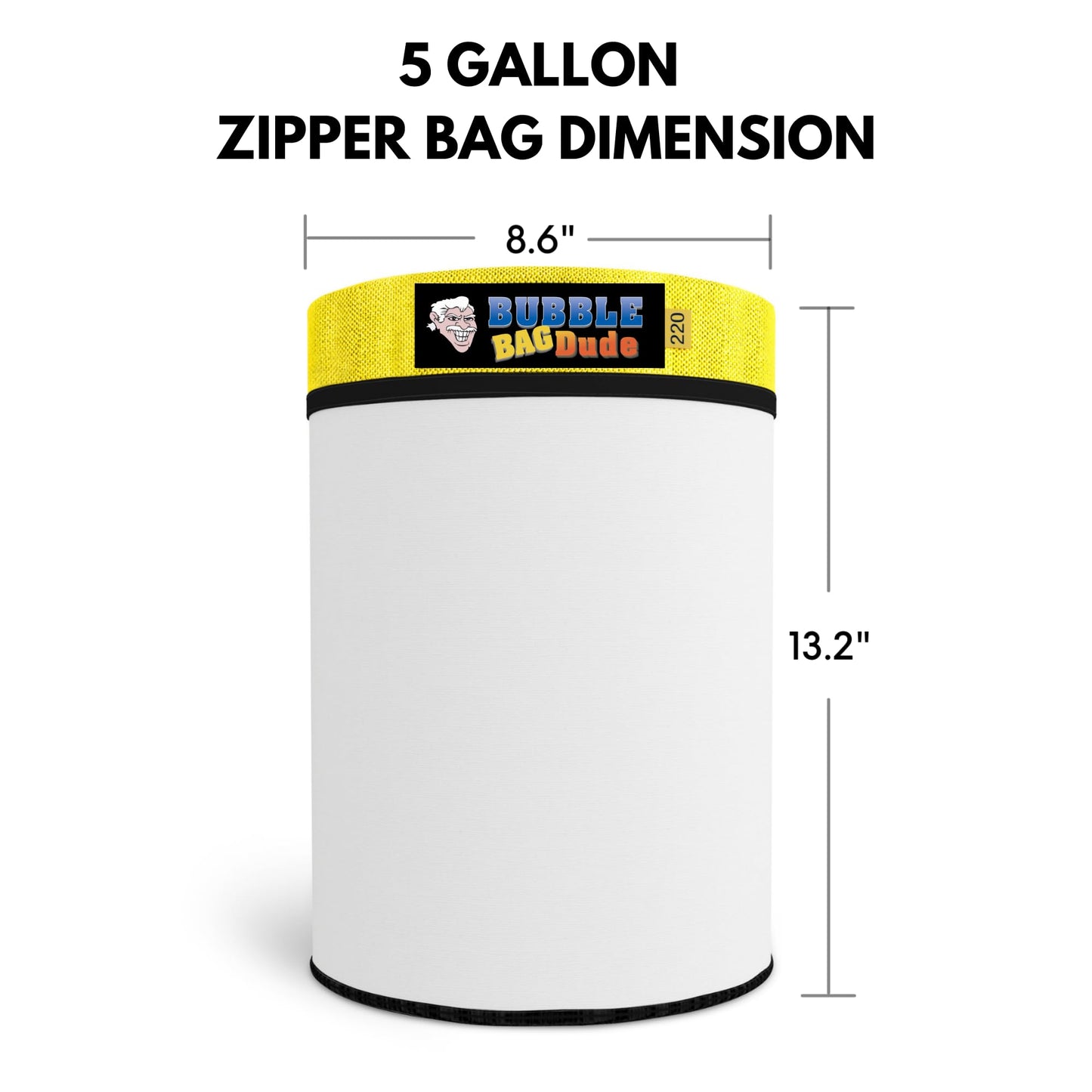 BUBBLEBAGDUDE Bubble Machine 5 Gallon 220 Micron Zipper Bag w/ 110 Volts Mini Washer Set - Herbal Bubble Ice Bag Essence Extractor Kit - Plant & Herb Extraction Bags, 2 String Locking System