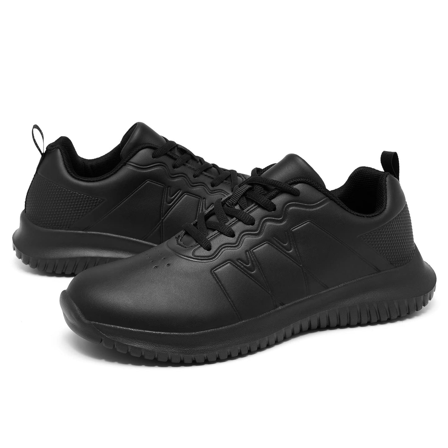 ENLEN&BENNA Non Slip Work Shoes for Men Waterproof Slip Resistant Food Service Restaurant Kitchen Chef Shoes Lightweight Comfort Walking Sneaker Casual Shoe Black Size 9