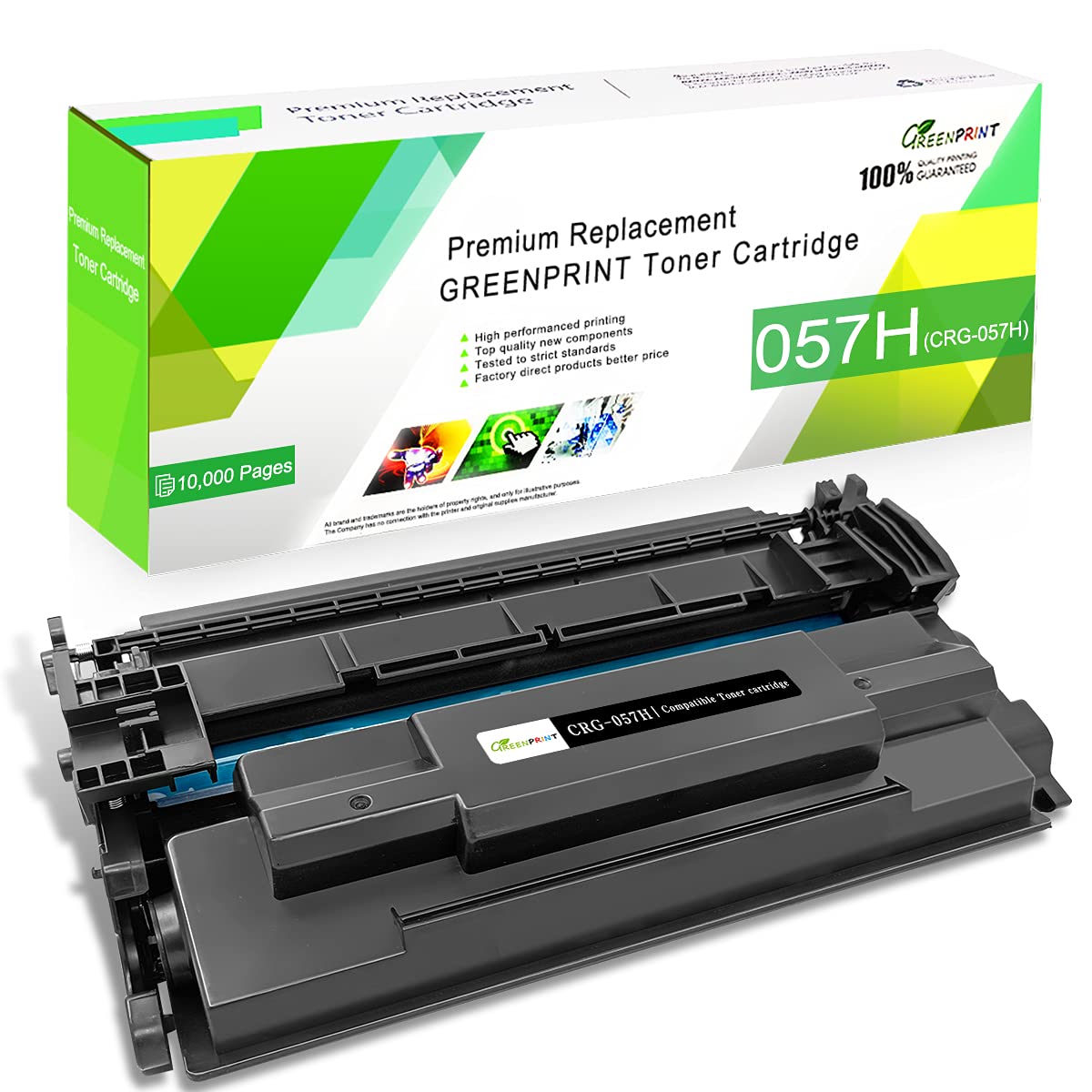 Compatible Toner Cartridge 057H (057) Black High Capacity 10000 Pages GREENPRINT for Canon MF449dw MF448dw MF445dw MF443dw LBP228dw LBP227dw LBP226dw LBP223dw Laser Printers