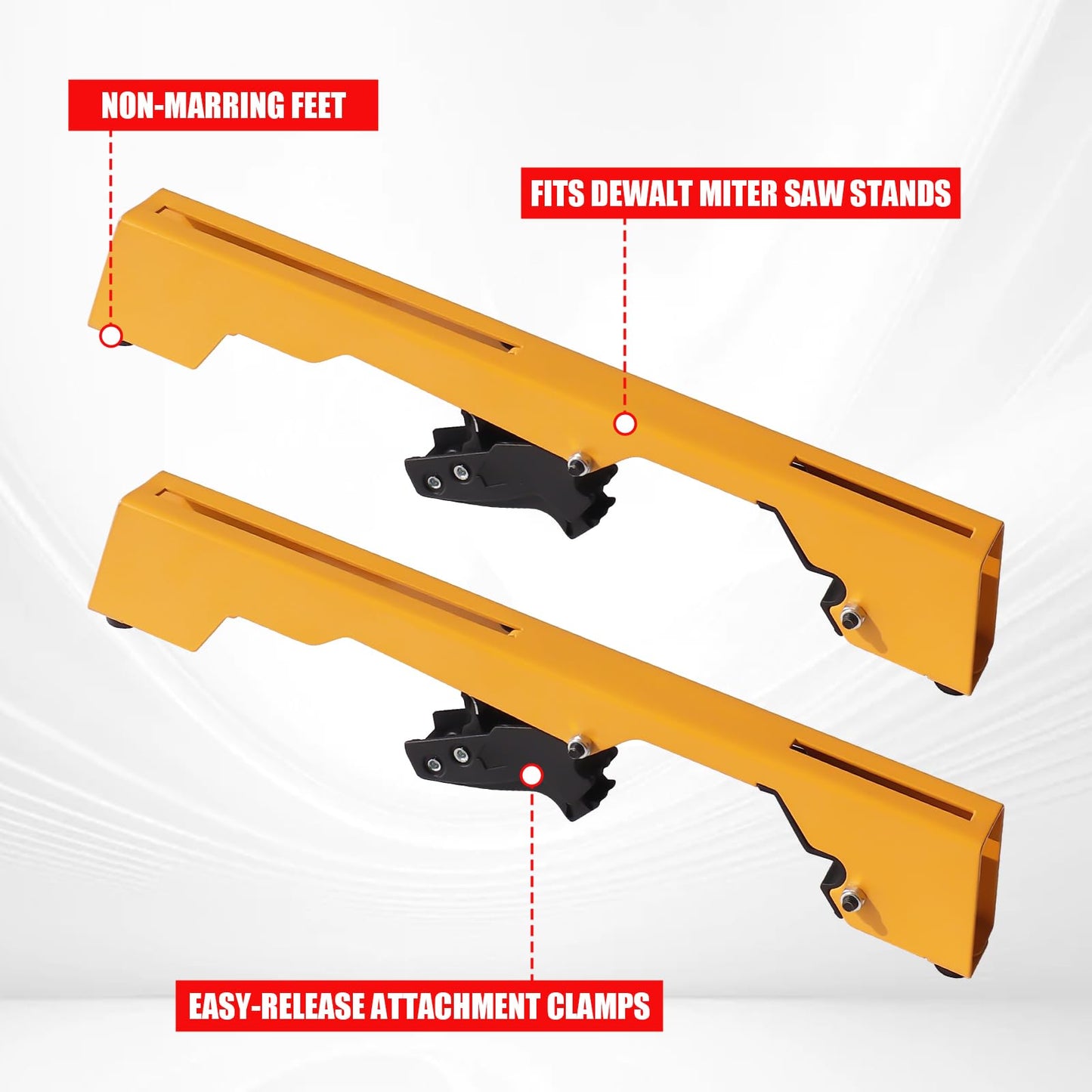 2 Pack Miter Saw Mounting Brackets, Large Heavy Duty Miter Saw Compatible with DWX723, DWX724, DWX725, DWX725B and DW723 Stands Yellow