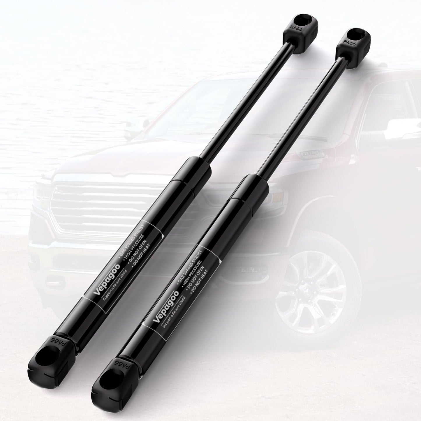 Vepagoo PM3420 Hood Struts Fit for Dodge ram1500 2008-2020, ram2500 2009-2018, ram3500 2011-2016, Front Hood Engine Cover Lift Supports Replacemnt OEM Number: 5160343AA, SG314074, A Set of 2
