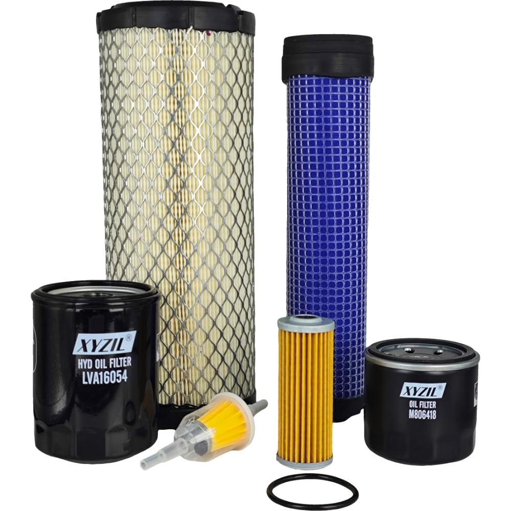 XYZIL LVA21036 Service Maintenance Filter Kit Compatible with John Deere 1025R (-153036), 2025R (-103920) Compact Utility Tractor with 3TNV80F Engine M131802 LVA16054 AM116304 MIU804763 M806418
