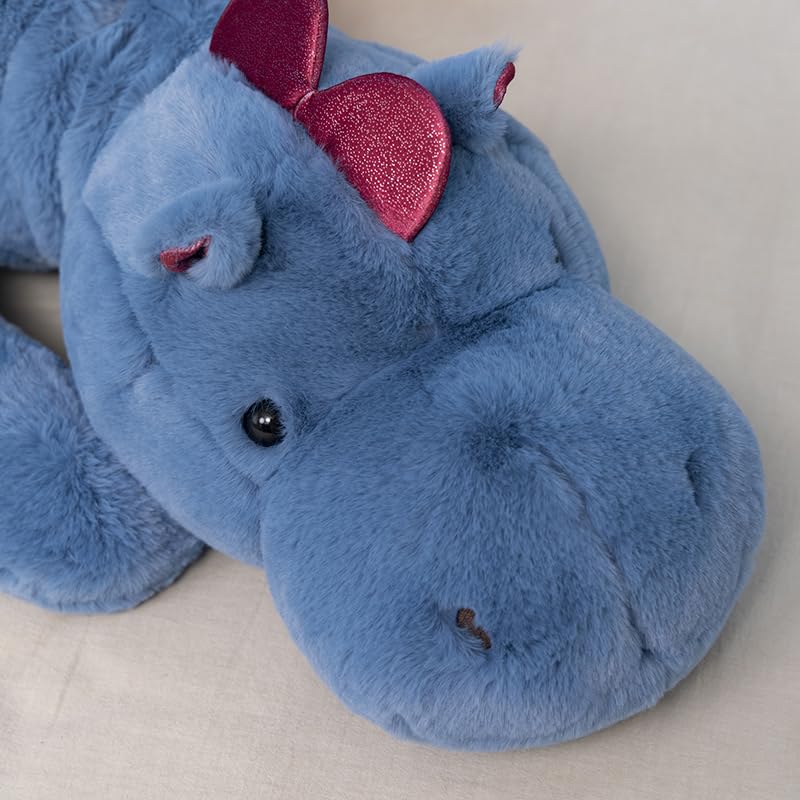 2.2Lbs Weighted Dragon Stuffed Animal, 27.6Inches Small Plush Dragon Toy for Kids, Pink White Green and Blue Available.Very Cute Plushie Dragon