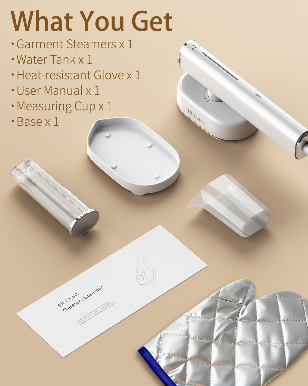 Hulmay Steamer Clothes, 1200W Clothes Steamer, Steam Iron 2-in-1, Portable Handheld Steamer for Travel 10s Heat-Up, Travel Size Clothing Steamer and Garment Steamer for Home, Office -White, 110-120V
