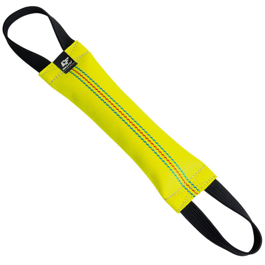 Bungee Dog Bite Tug Toy with 2 Strong Handles - Made of Durable & Tear-Resistant Fire Hose - Perfect for Tug of War, Fetch & Puppy K9 Training - Ideal Pull Toy for Medium to Large Dogs, Yellow