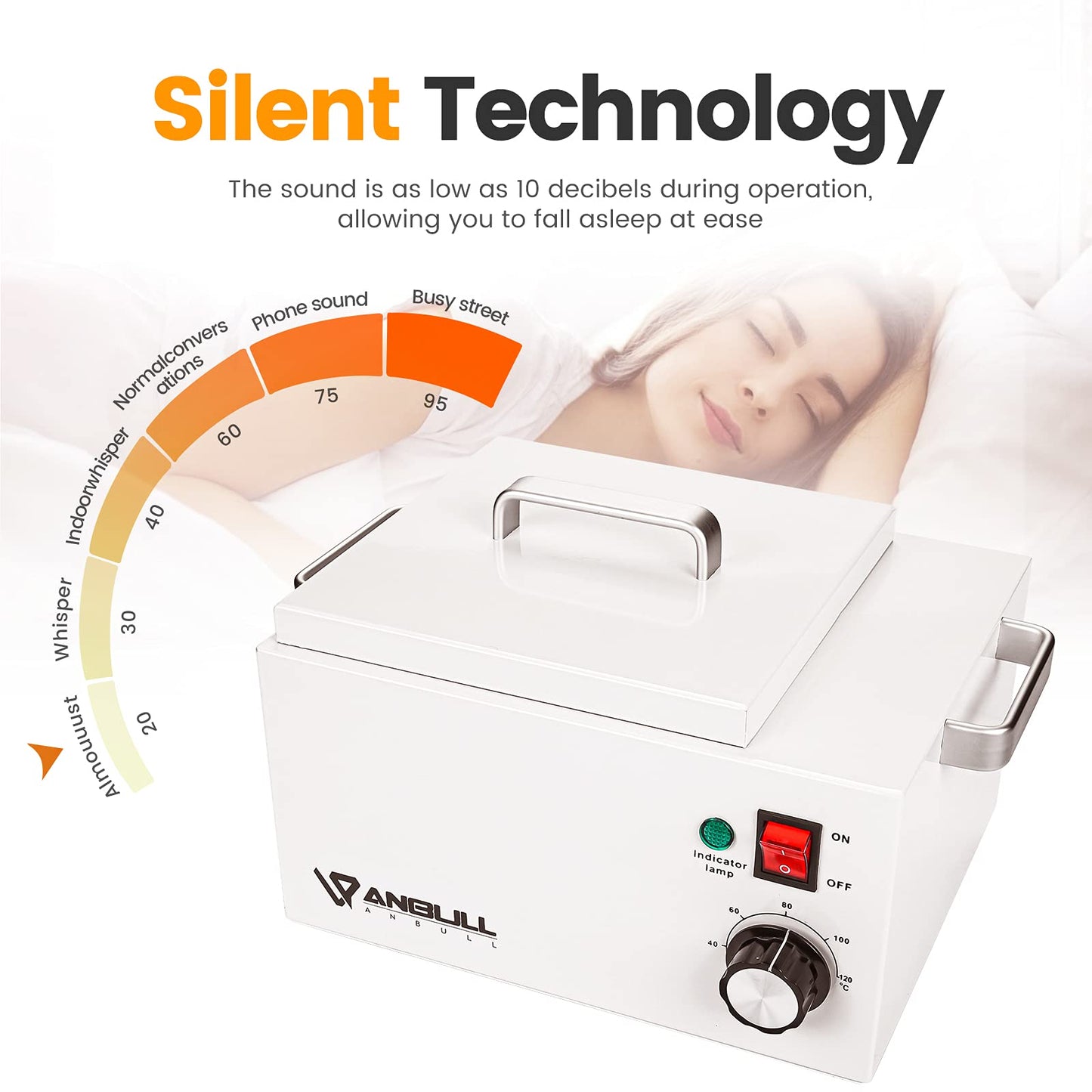 Anbull Professional 5.5lb Single Wax Warmer, Electric Lagre Wax Heater Pot for Hair Removal with 20-120℃ Temperature Control, Paraffin Hot Facial Skin SPA Equipment