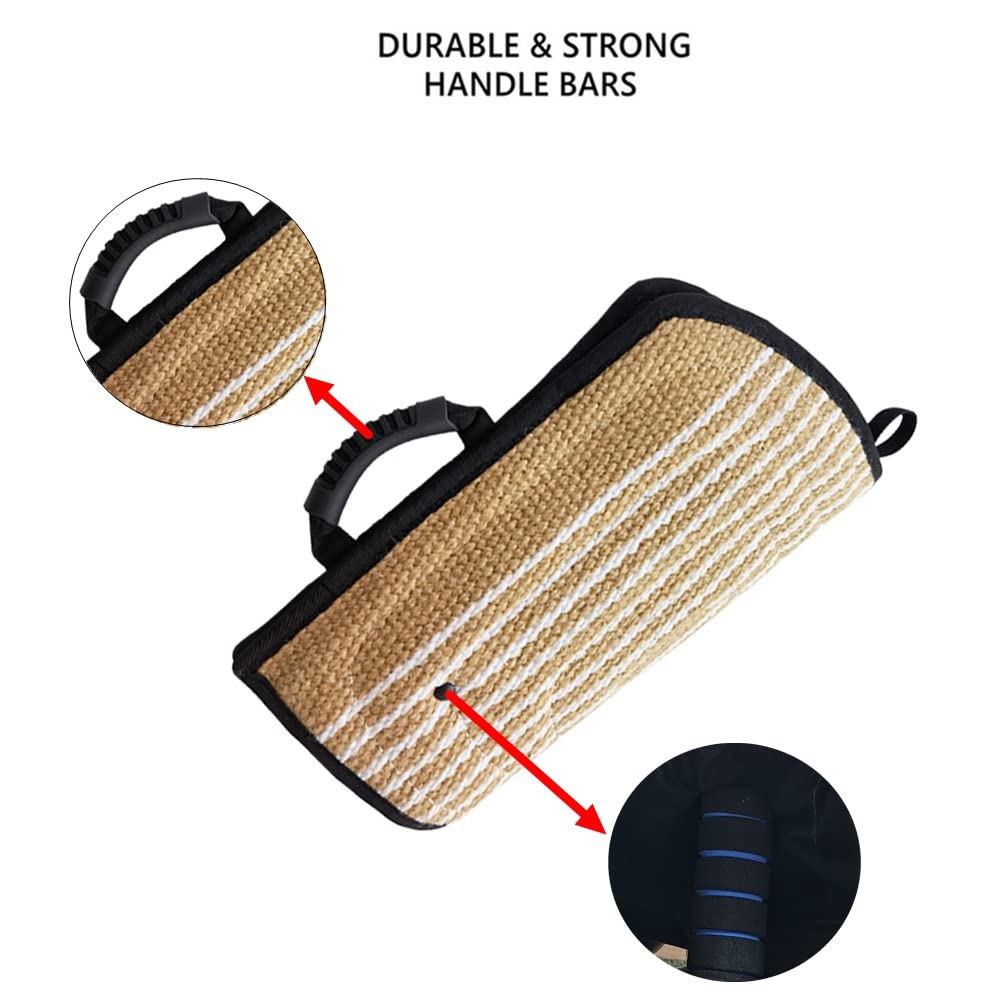 ONEPETT Dog Bite Sleeve Training Protection Arm Jute Chew Tug Toy for K9 Work Dog Pitbull German Shepherd Puppy Young Dogs Jump Training Equipment (Black)