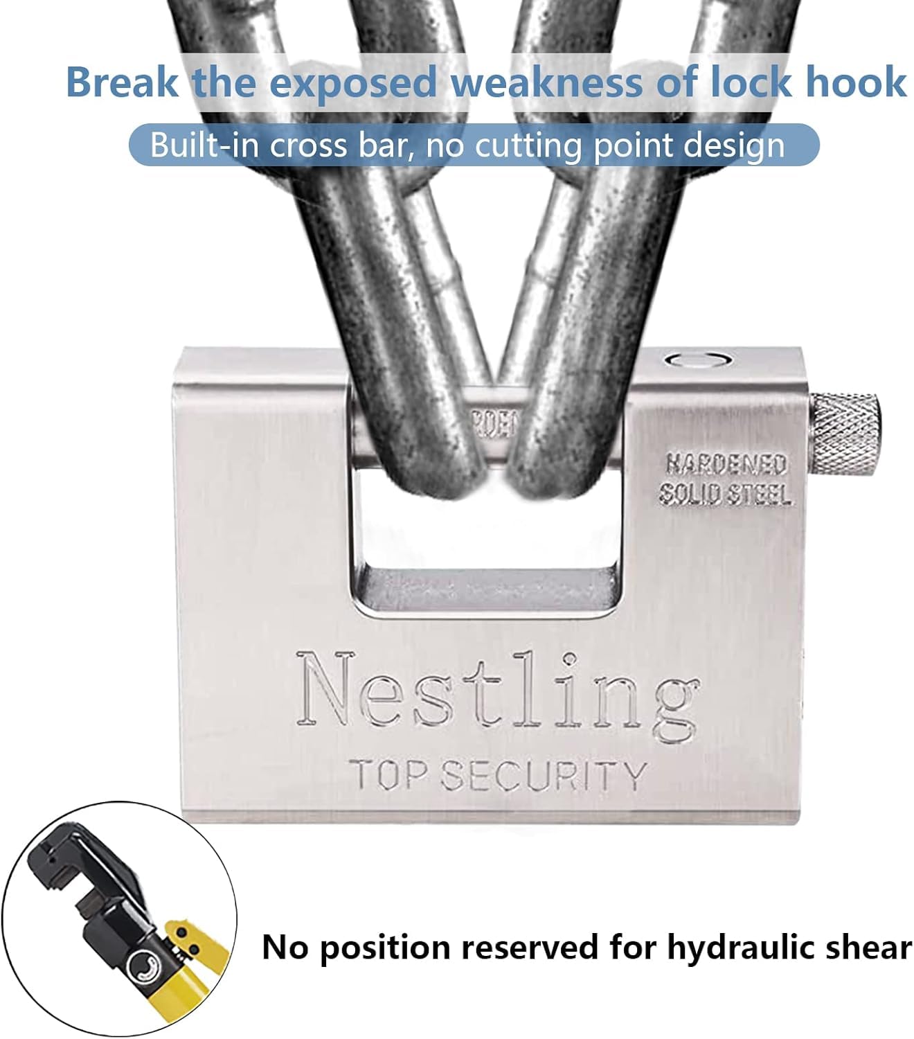 94mm Padlock with Key, High Security 5 Keys Heavy Duty 1.1 KG D-Shaped Solid Brass Outdoor Keyed Padlock - Protect Garage Door, Containers, Shed, Shutter, Gate and Warehouse