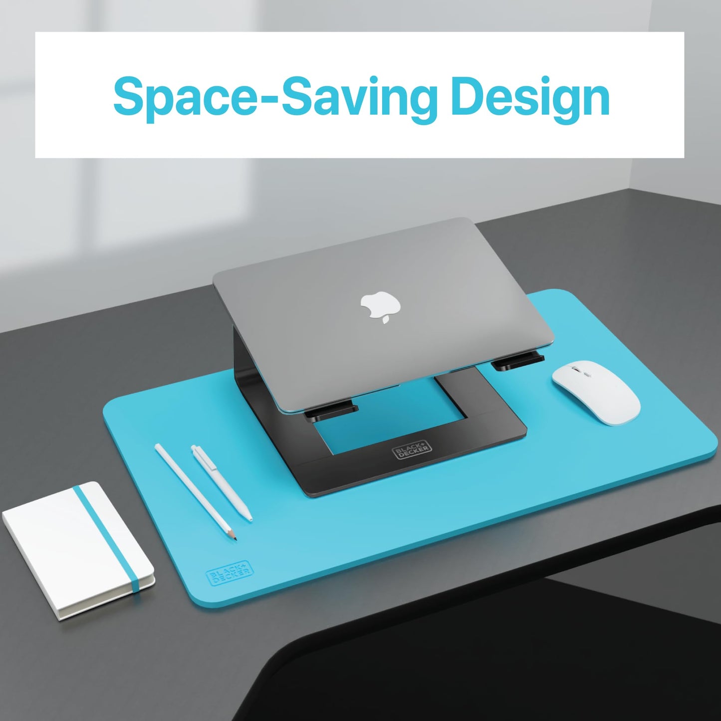 BLACK+DECKER Laptop Stand for Desk - Ergonomic Laptop Stand for Desk - Laptop Riser Compatible with MacBook Notebook Computer - Laptop Holder Computer Stand - Laptop Accessories