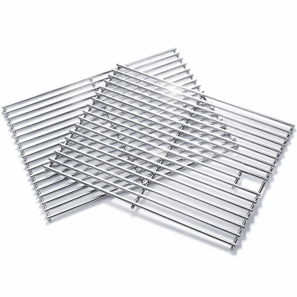 Hisencn 17" x 13 1/5" Cooking Grates for Nexgrill 720-0830H, 720-0830D, 720-0783E, 720-0783C, 720-0888, Stainless Steel Cooking Grid Replacement Parts for Home Depot Nexgrill 4&5-Burner Gas Grill,2pcs