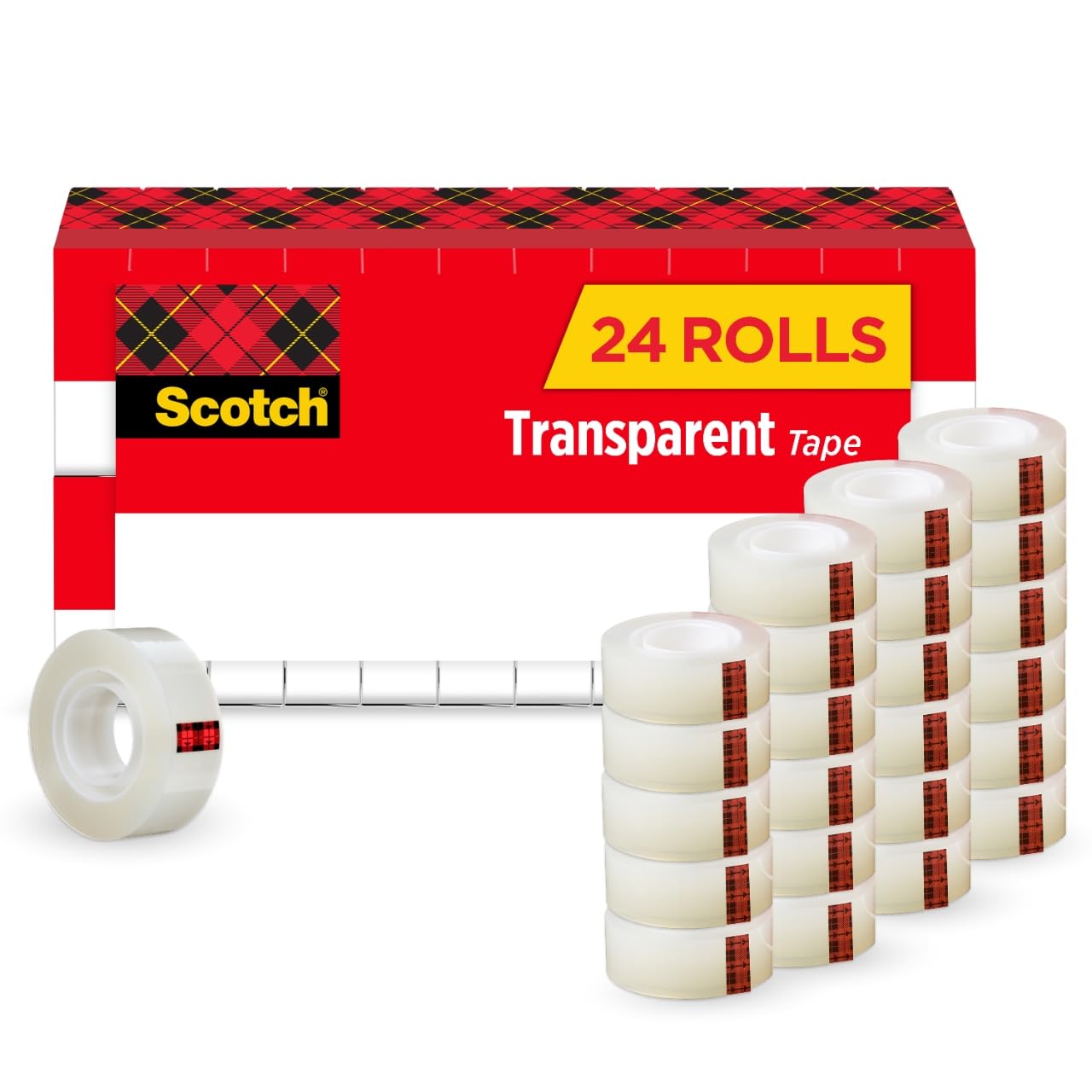 Scotch Transparent Tape, 3/4-inch x 1000 Inches, 24 Rolls (600K24)