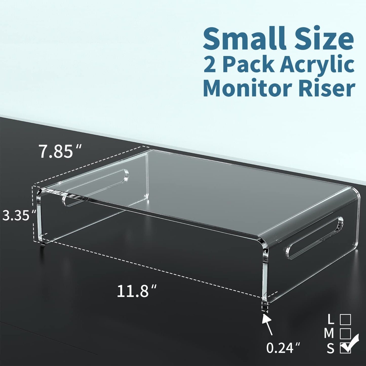 Zimilar 2 Pack Monitor Stand Riser, Acrylic, for Computer, Laptop, Printer, Notebook, iMac, Home Office, 2 Monitors