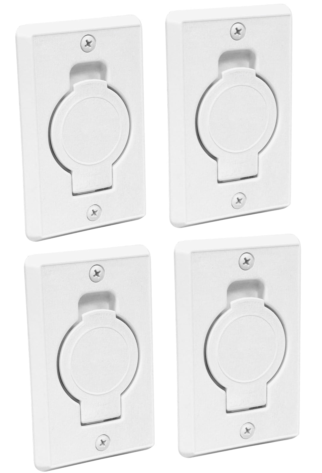 Vacurama Premium Central Vacuum Wall Plate Set - Universal Fit for Inlet Valves - Compatible with Beam, CanaVac, Eureka, Vacuflo, Husky, DuoVac, CycloVac and More - (White) Pack of 4