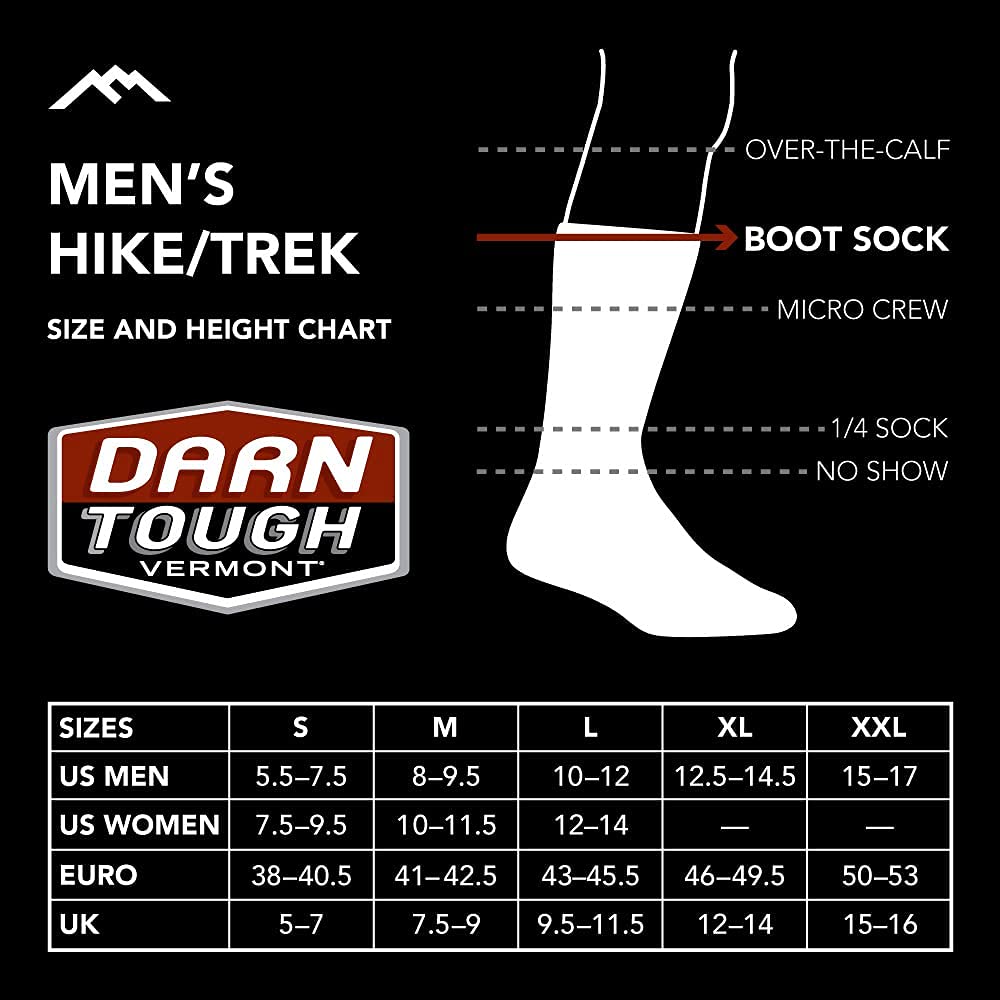 Darn Tough Men's VanGrizzle Boot Midweight with Cushion Hiking Sock (Style 1980) - Charcoal, Large