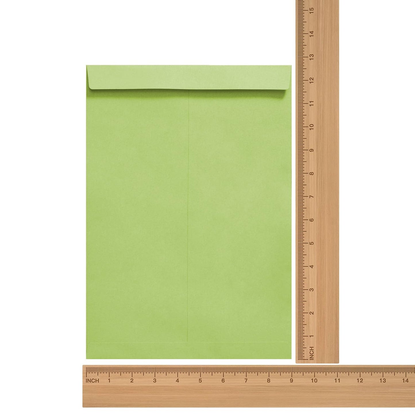 Tanshuqin 9" x 12.75" Light Green Self-Seal Catalog Envelopes Recycled Envelopes for Invitation Cards, Organizing and Storage, Pictures, Photos, Documents (100 PCS)