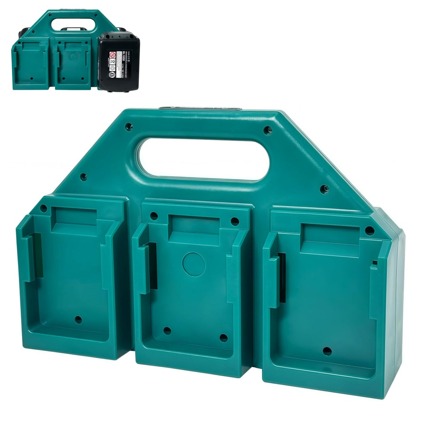 6-Slot Battery Holder for Makita 14V&18V LXT Batteries - Rugged & Portable Storage Case, Compact Organizer for Tool Boxes & Bags, Quick Access, Ideal for Transport & Job Sites